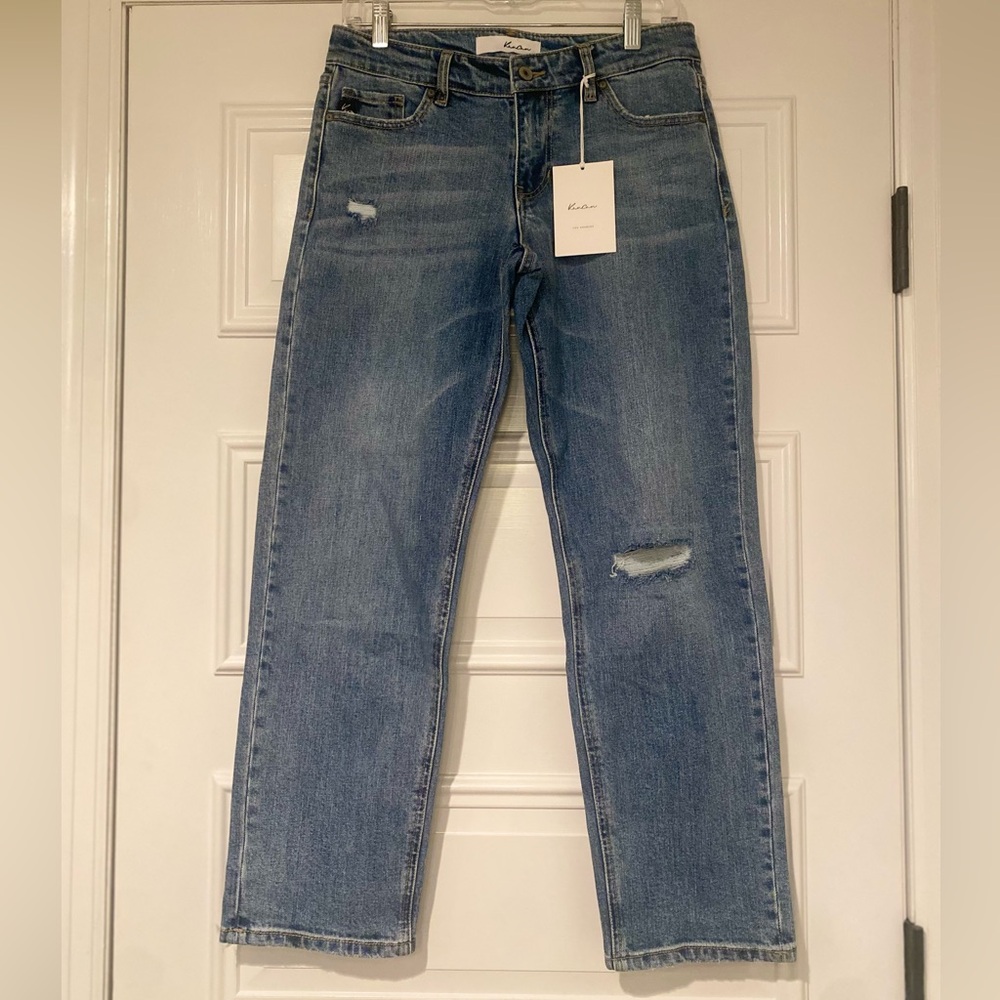 NWT KanCan Women’s Distressed Straight Leg Ankle Jeans‎ Size 27